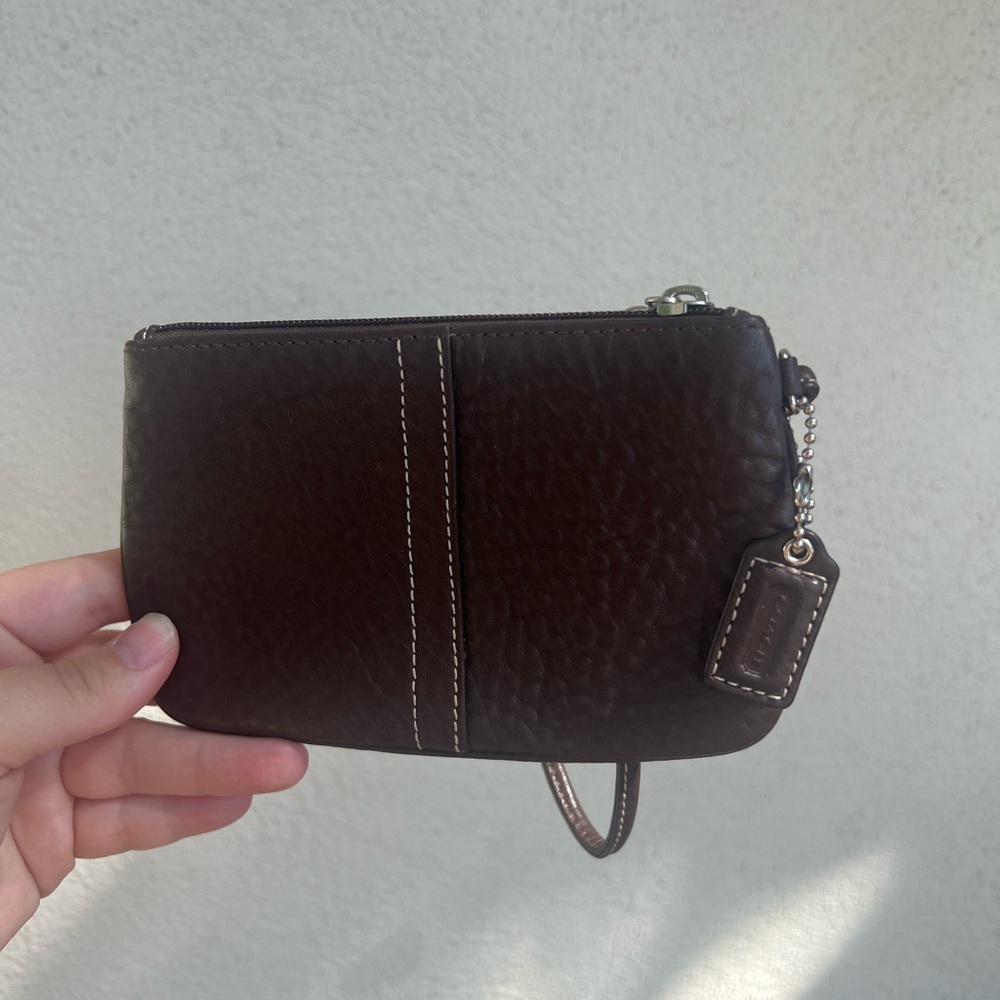 Coach Brown Leather Wristlet - Picture 5 of 7
